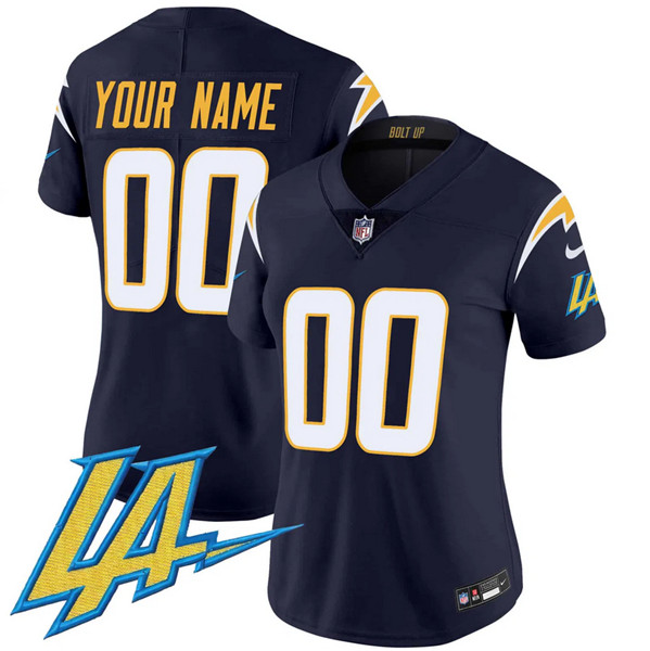 Women's Los Angeles Chargers ACTIVE PLAYER Custom Navy 2024 F.U.S.E. V2 Limited Stitched Football Jersey(Run Small)